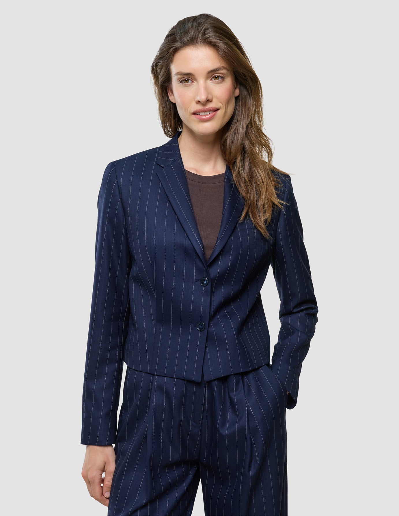 Women Raina Short Blazer Night Sky Pinstripe